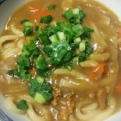 二日目のカレーでカレーうどん、とてもおいしかったです♪